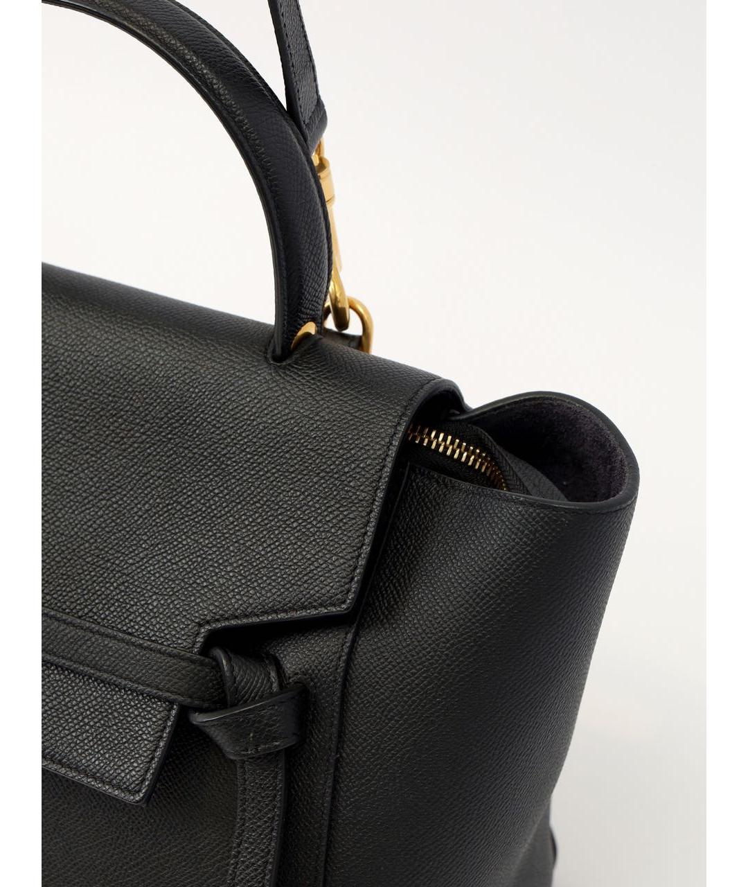 CELINE Черная кожаная сумка с короткими ручками, фото 8