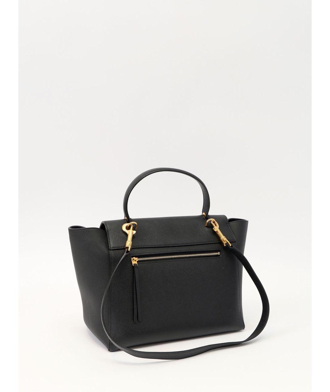 CELINE Черная кожаная сумка с короткими ручками, фото 3