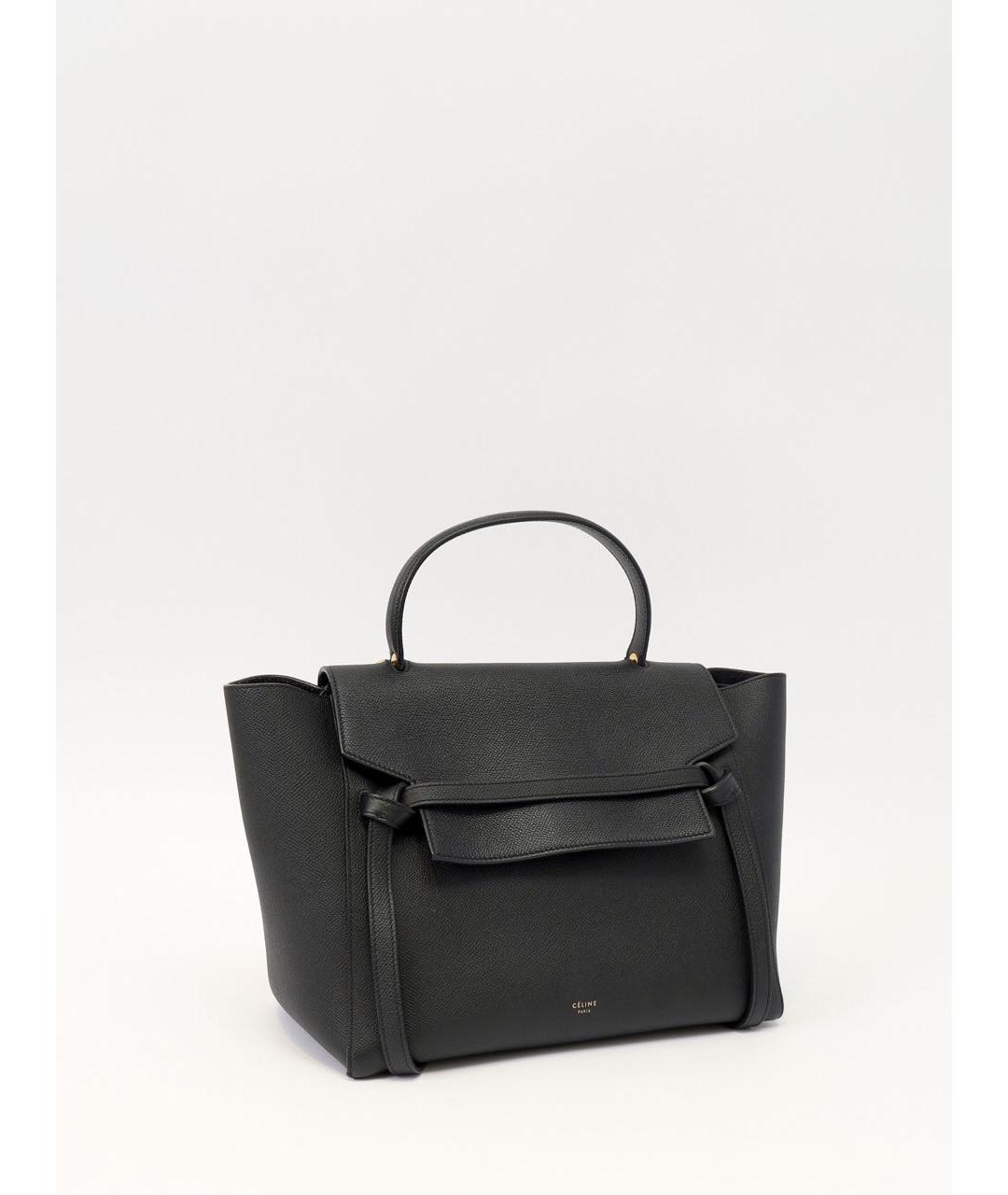 CELINE Черная кожаная сумка с короткими ручками, фото 2
