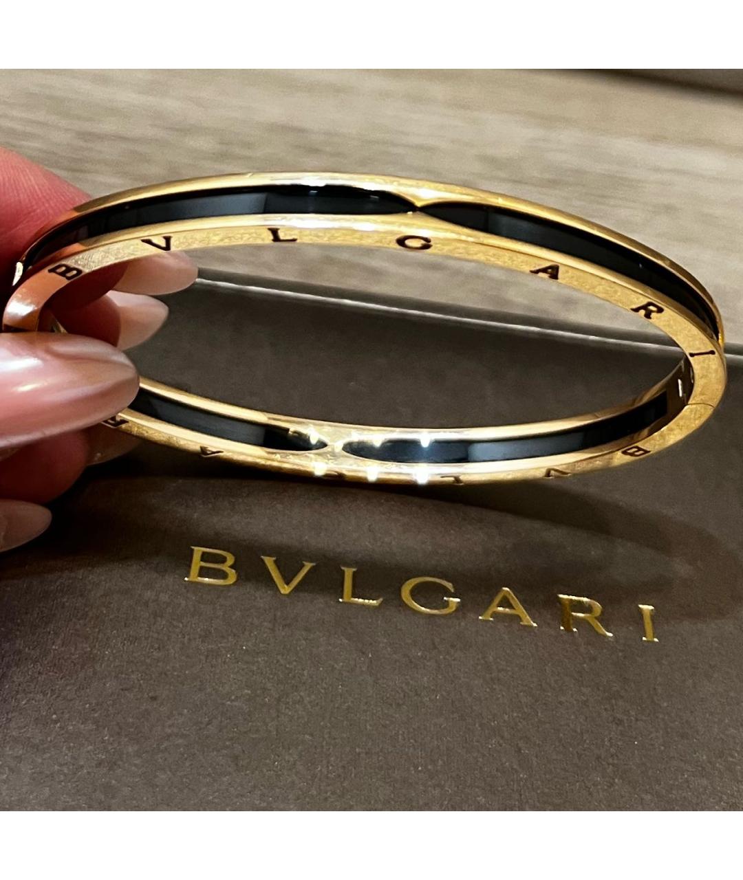 BVLGARI Черный браслет из желтого золота, фото 4