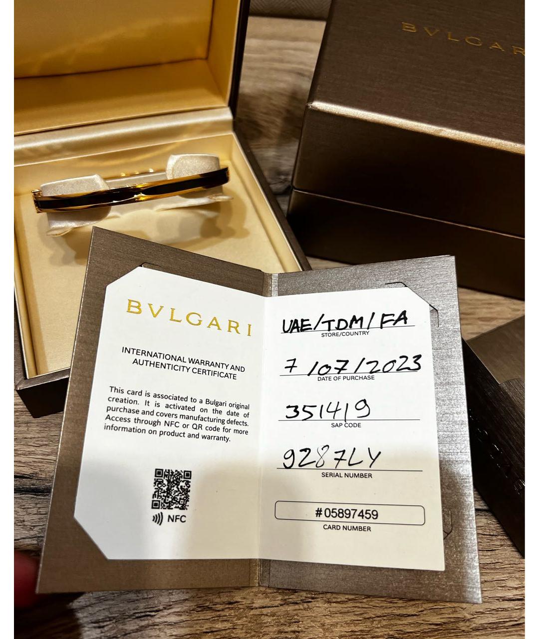 BVLGARI Черный браслет из желтого золота, фото 8