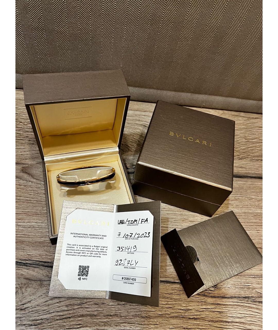 BVLGARI Черный браслет из желтого золота, фото 7