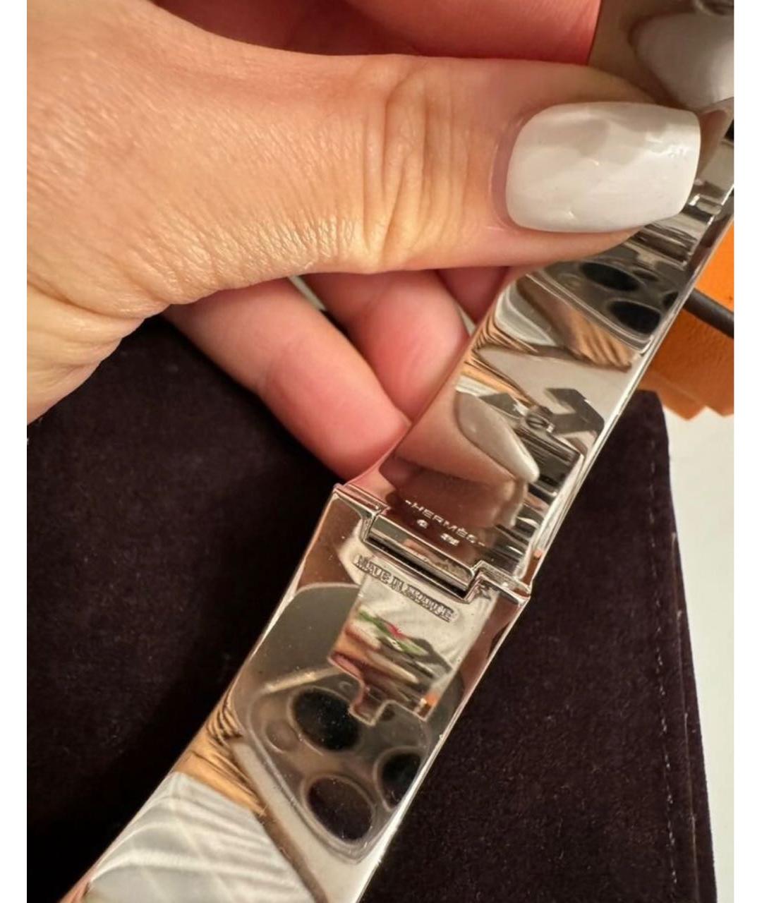 HERMES Синий металлический браслет, фото 3