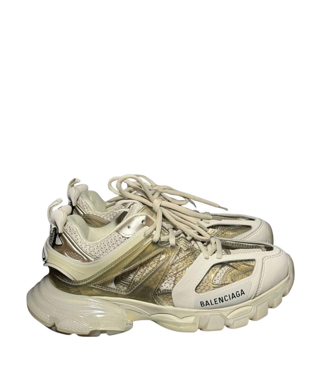 BALENCIAGA Бежевые текстильные низкие кроссовки / кеды, фото 1