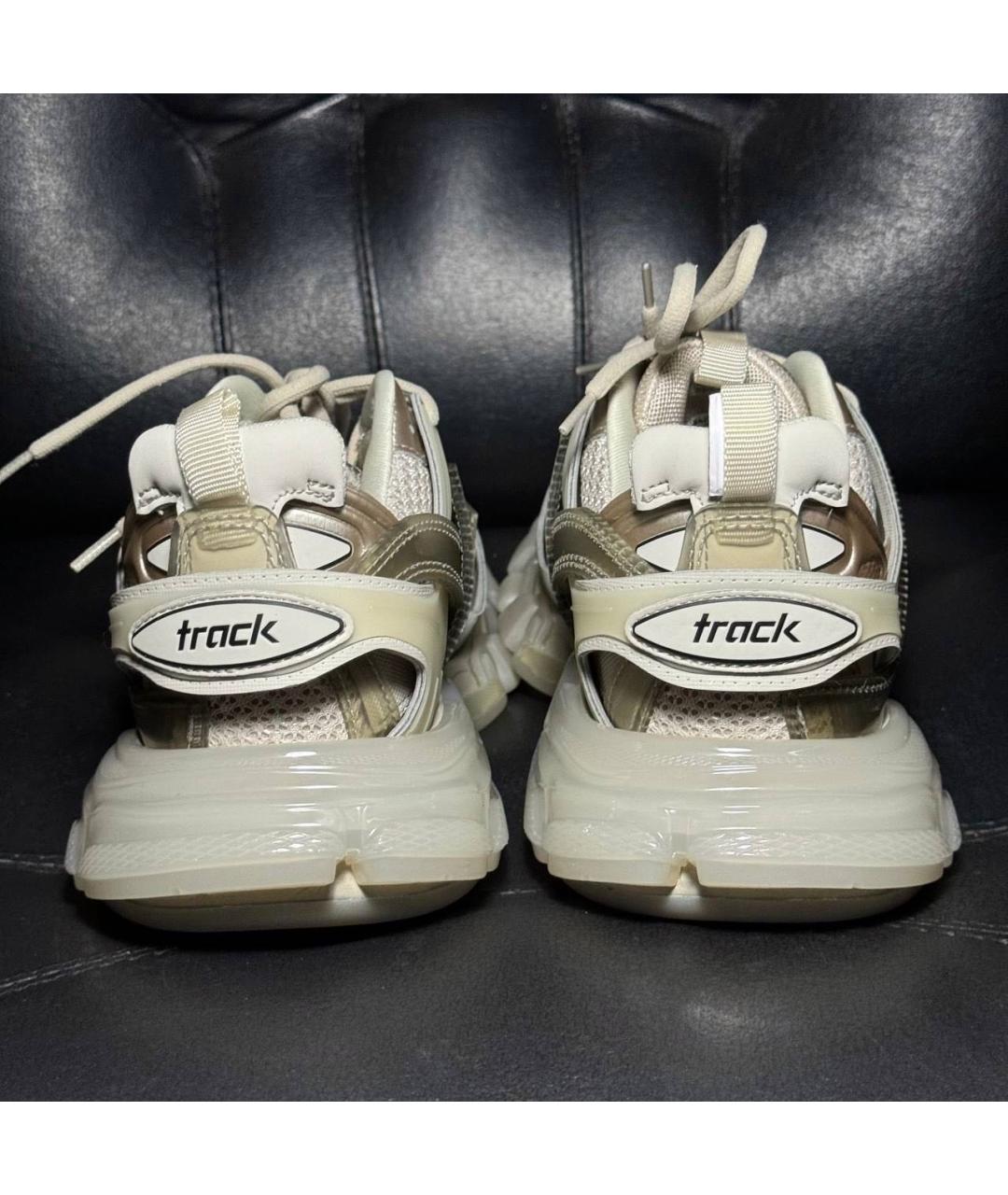 BALENCIAGA Бежевые текстильные низкие кроссовки / кеды, фото 2