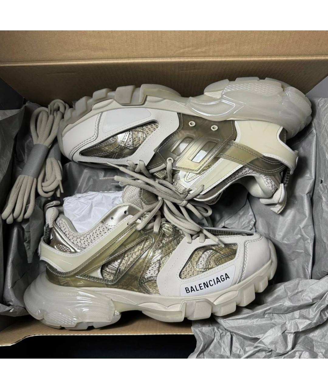 BALENCIAGA Бежевые текстильные низкие кроссовки / кеды, фото 7