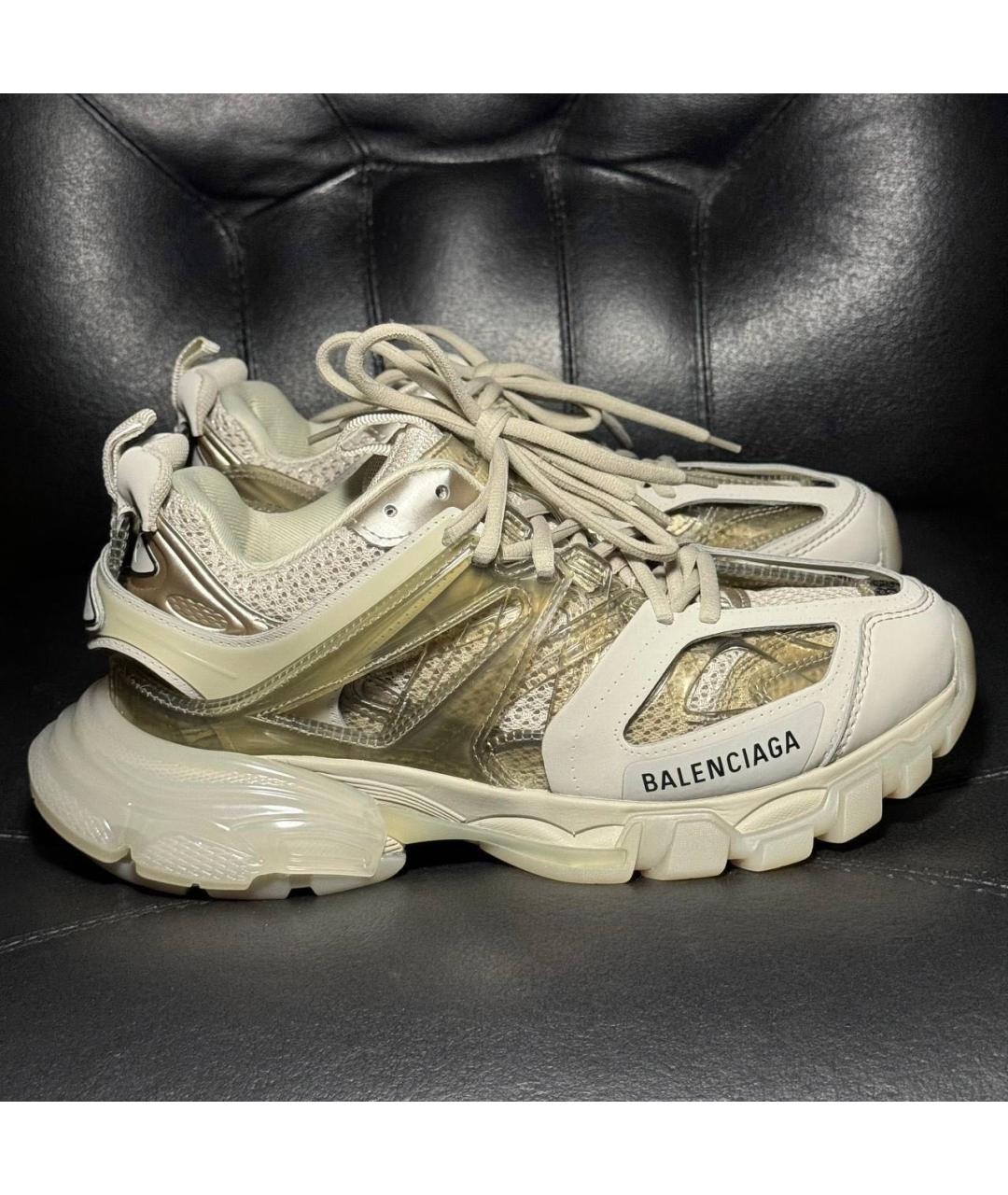 BALENCIAGA Бежевые текстильные низкие кроссовки / кеды, фото 9