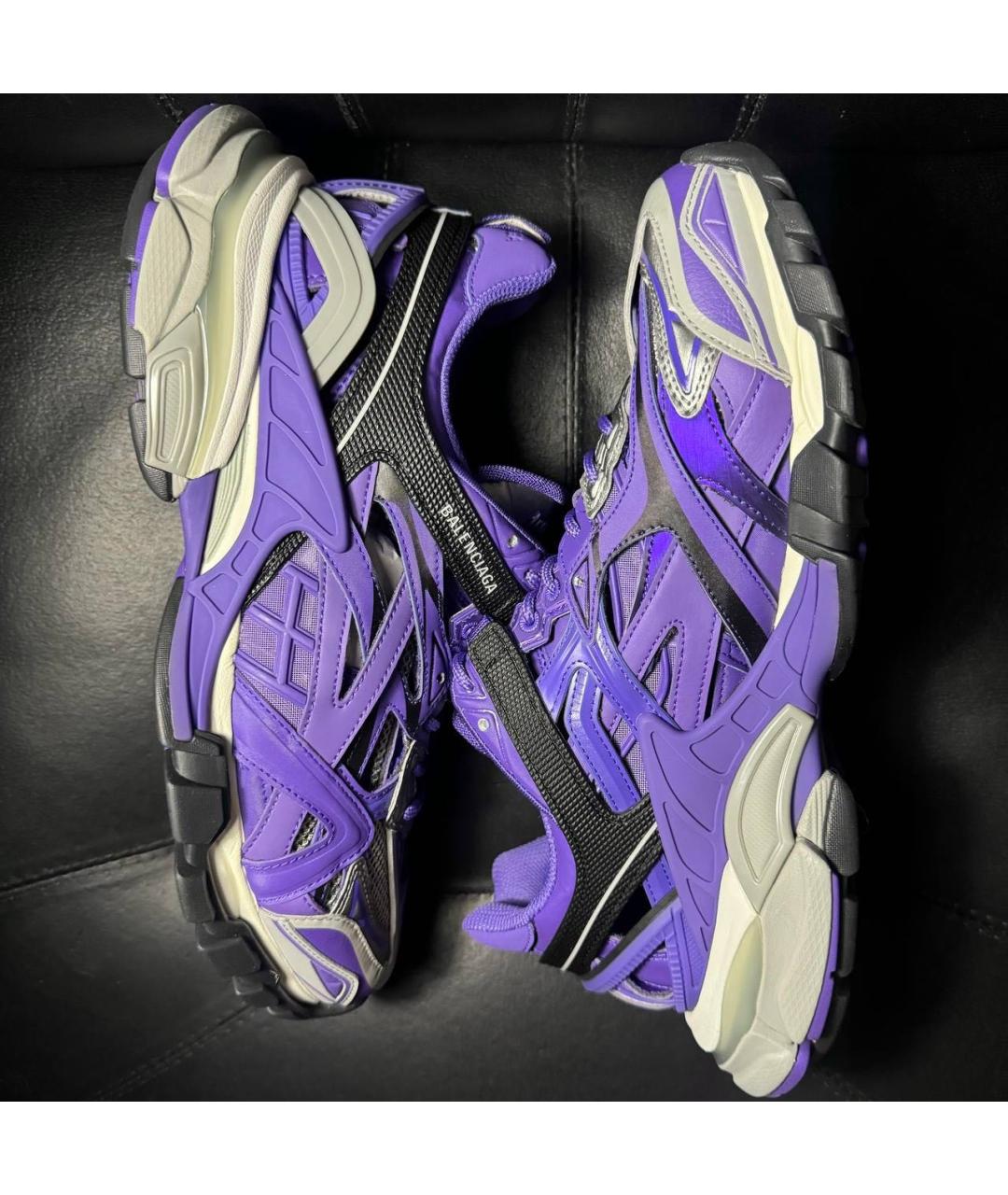 BALENCIAGA Фиолетовые текстильные низкие кроссовки / кеды, фото 4