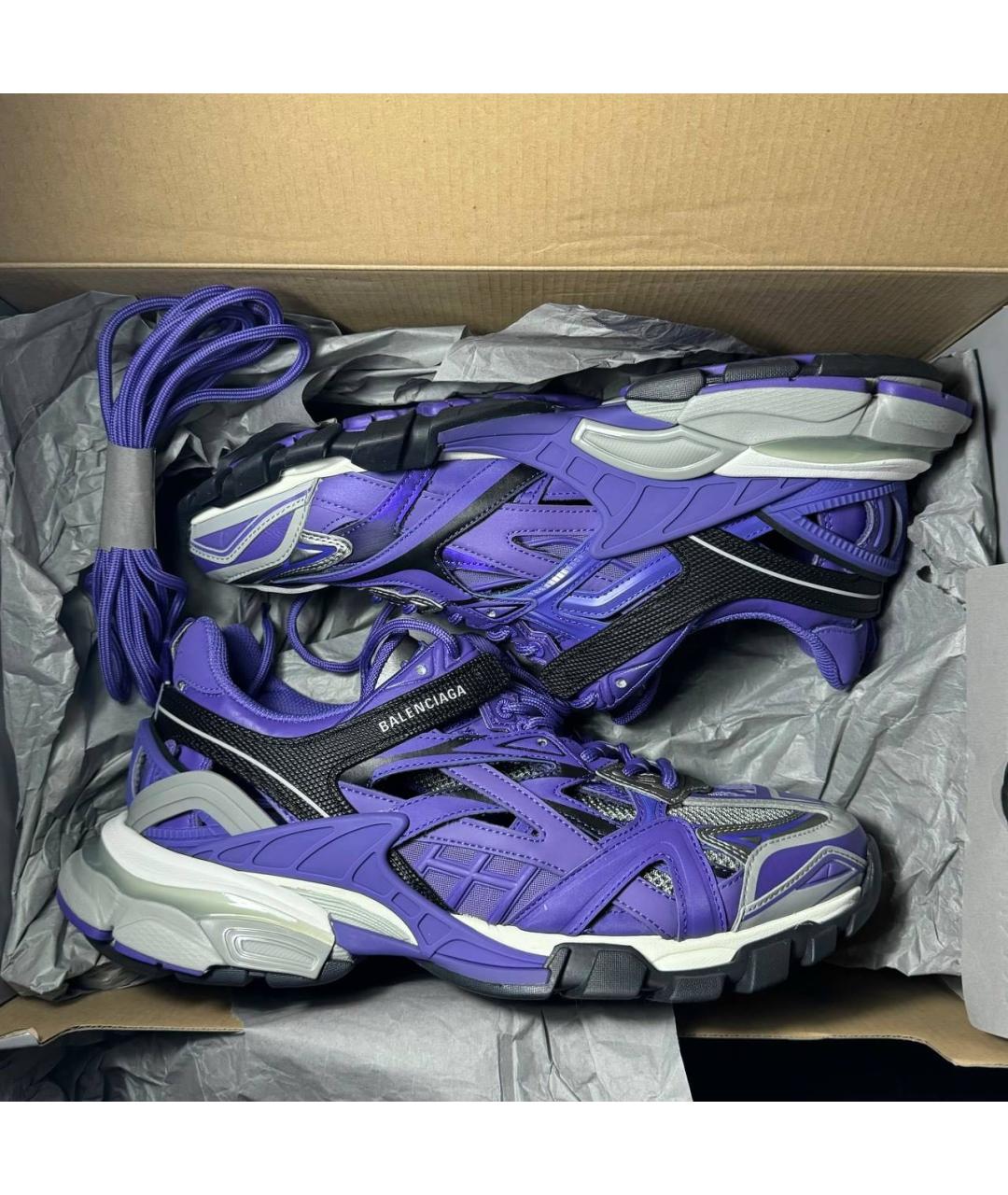 BALENCIAGA Фиолетовые текстильные низкие кроссовки / кеды, фото 8