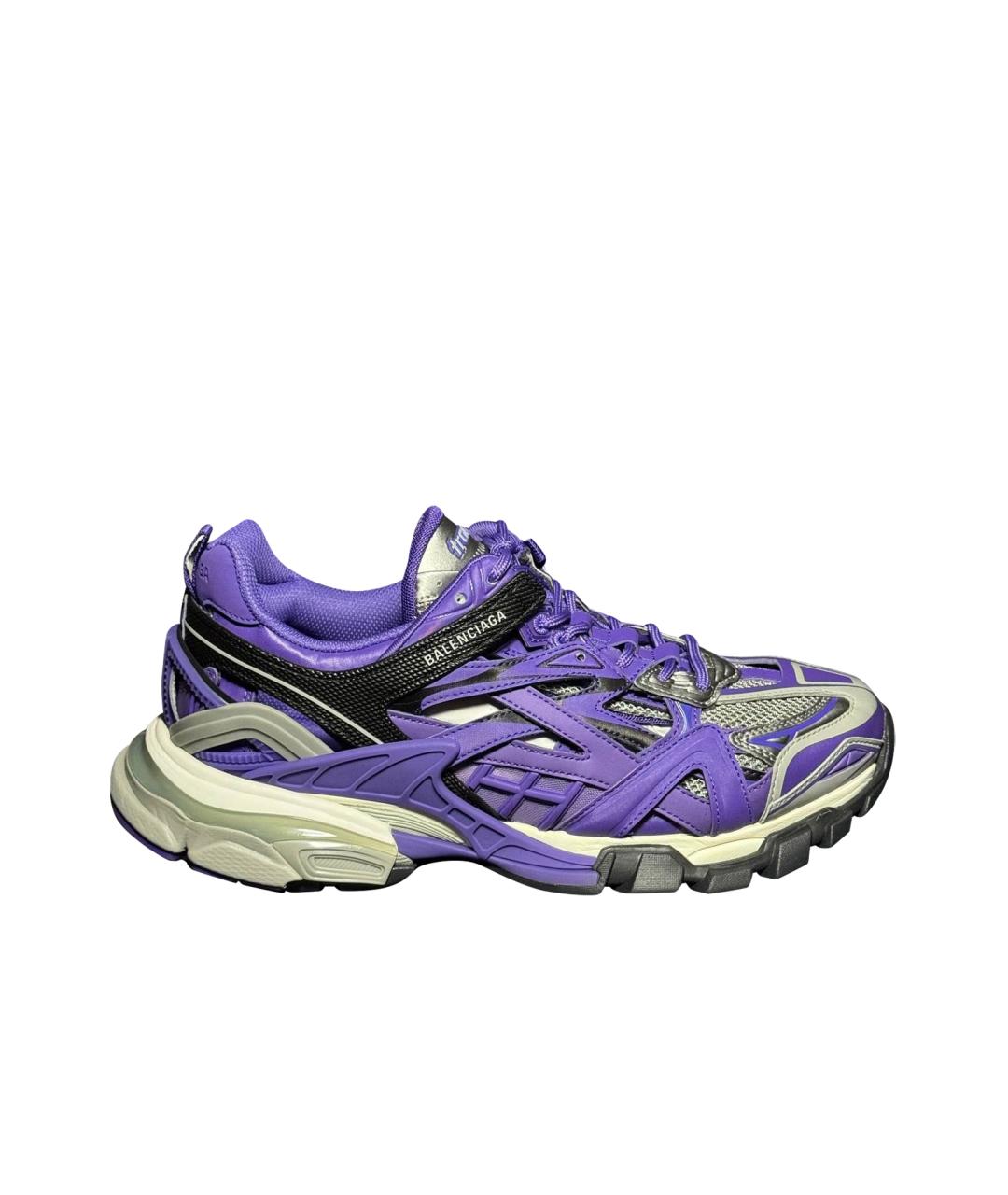 BALENCIAGA Фиолетовые текстильные низкие кроссовки / кеды, фото 1