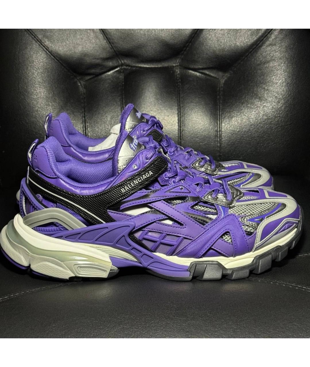 BALENCIAGA Фиолетовые текстильные низкие кроссовки / кеды, фото 9