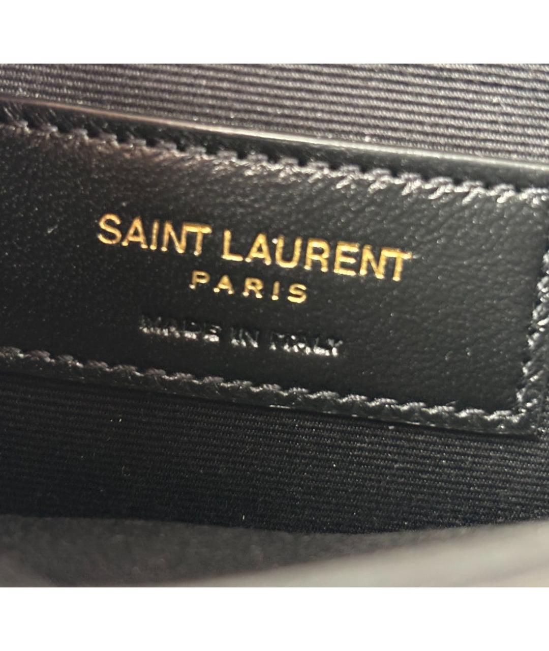 SAINT LAURENT Черная кожаная сумка через плечо, фото 3