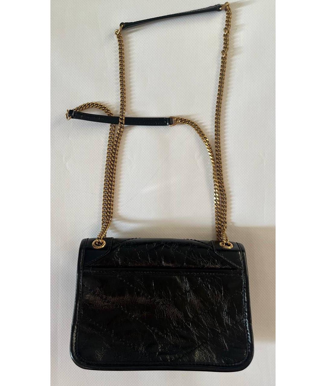 SAINT LAURENT Черная кожаная сумка через плечо, фото 6