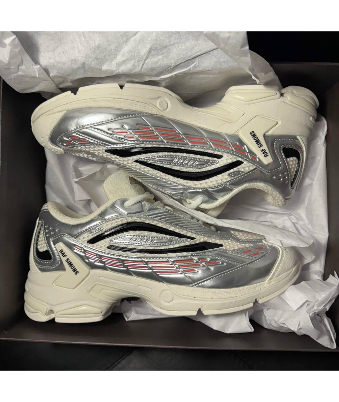 RAF SIMONS Серебряные текстильные низкие кроссовки / кеды, фото 7