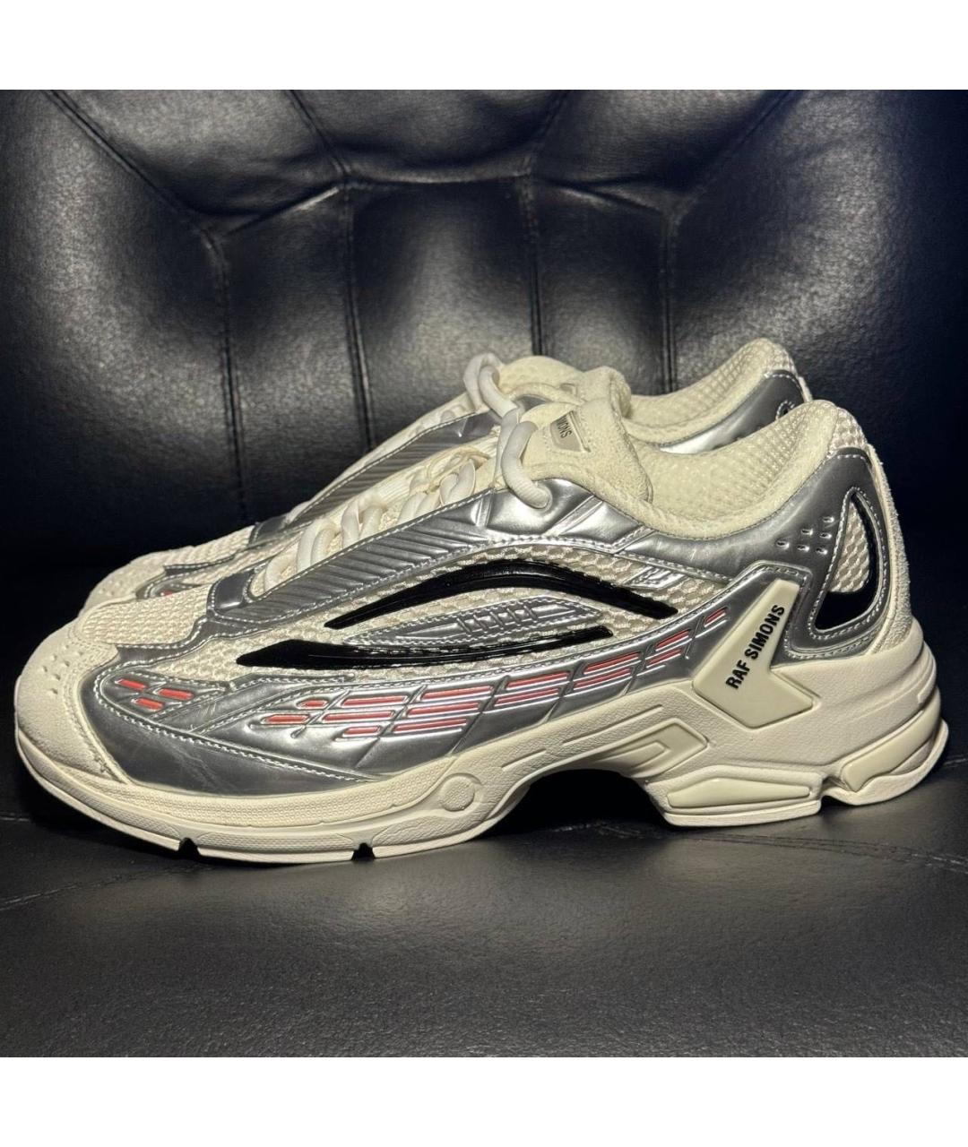 RAF SIMONS Серебряные текстильные низкие кроссовки / кеды, фото 3