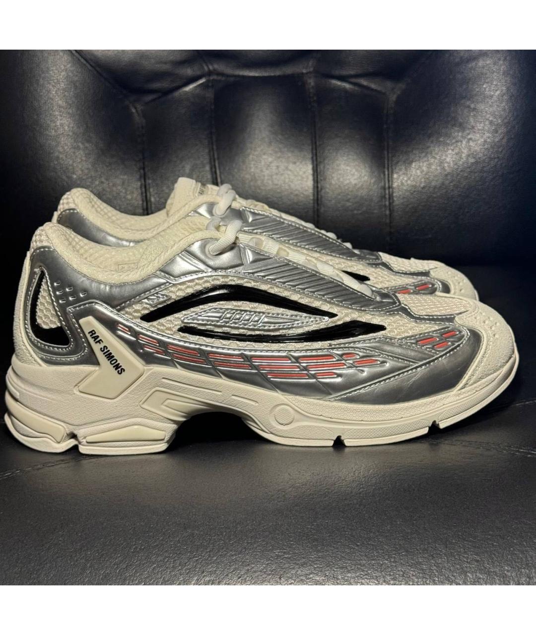 RAF SIMONS Серебряные текстильные низкие кроссовки / кеды, фото 9