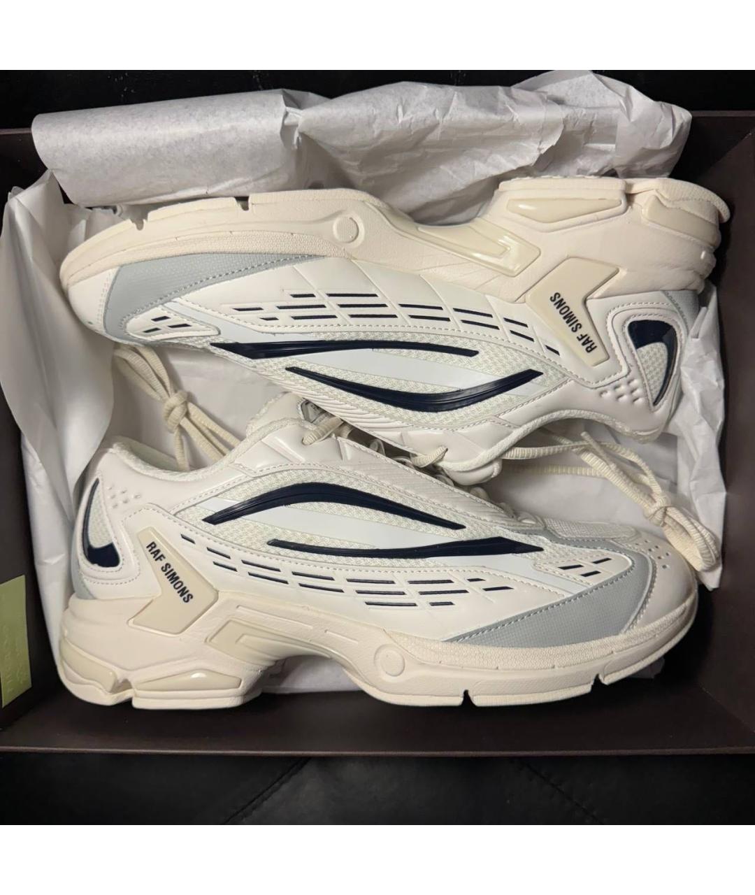 RAF SIMONS Белые текстильные низкие кроссовки / кеды, фото 7