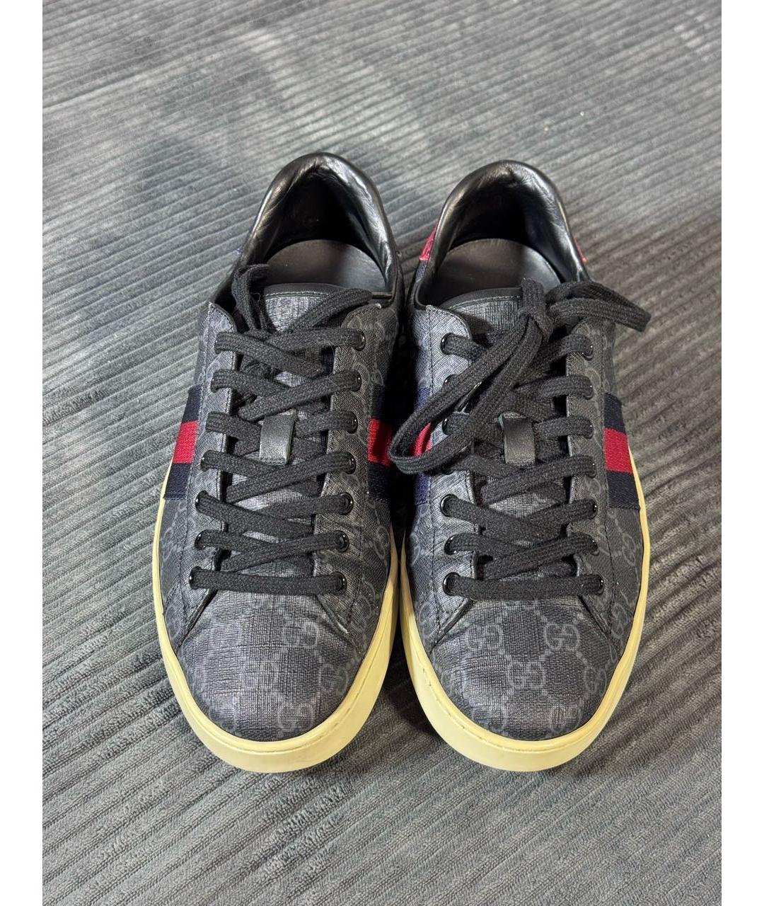 GUCCI Черные низкие кроссовки / кеды, фото 5