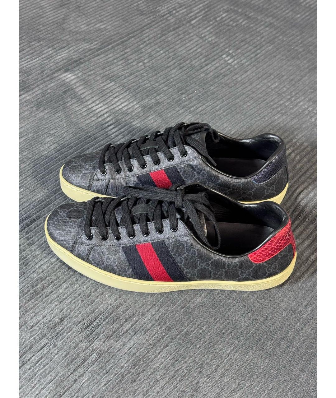GUCCI Черные низкие кроссовки / кеды, фото 4
