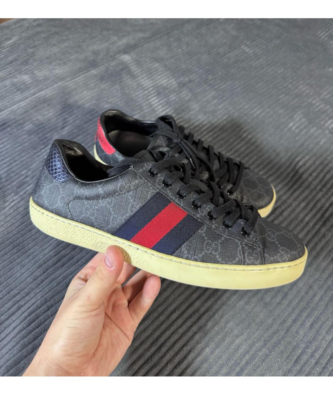 GUCCI Черные низкие кроссовки / кеды, фото 9
