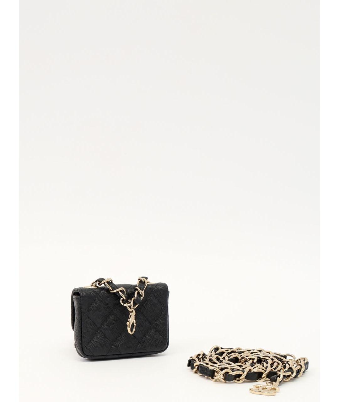 CHANEL Черная кожаная сумка через плечо, фото 3