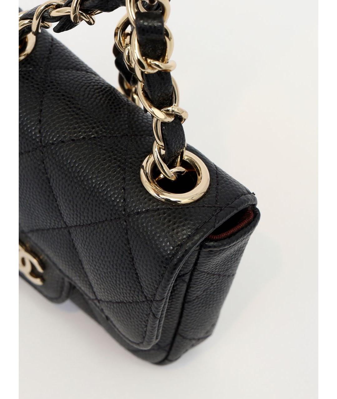 CHANEL Черная кожаная сумка через плечо, фото 8