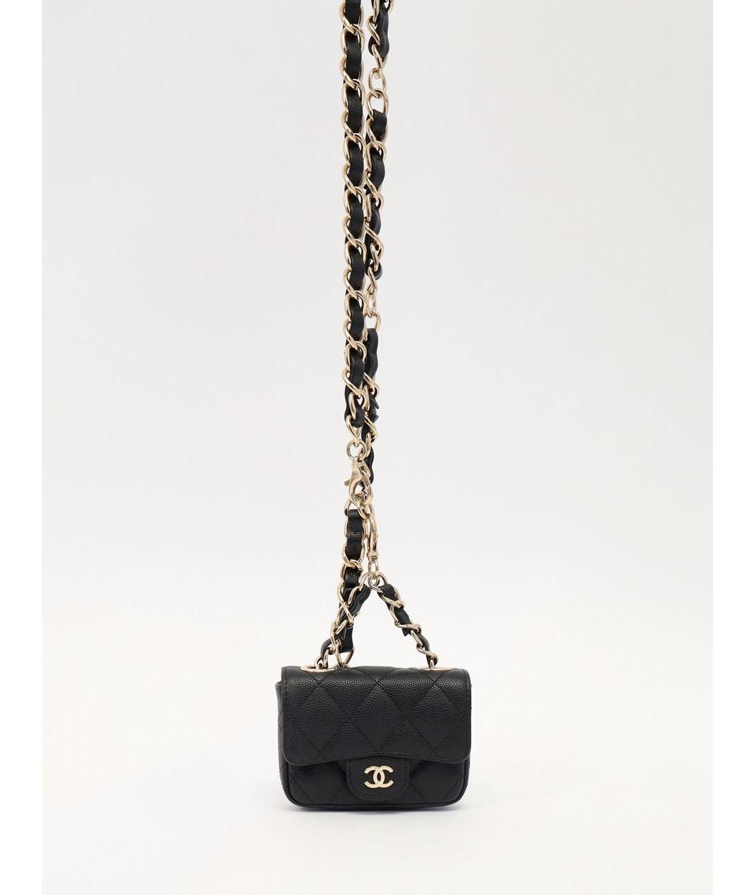 CHANEL Черная кожаная сумка через плечо, фото 5