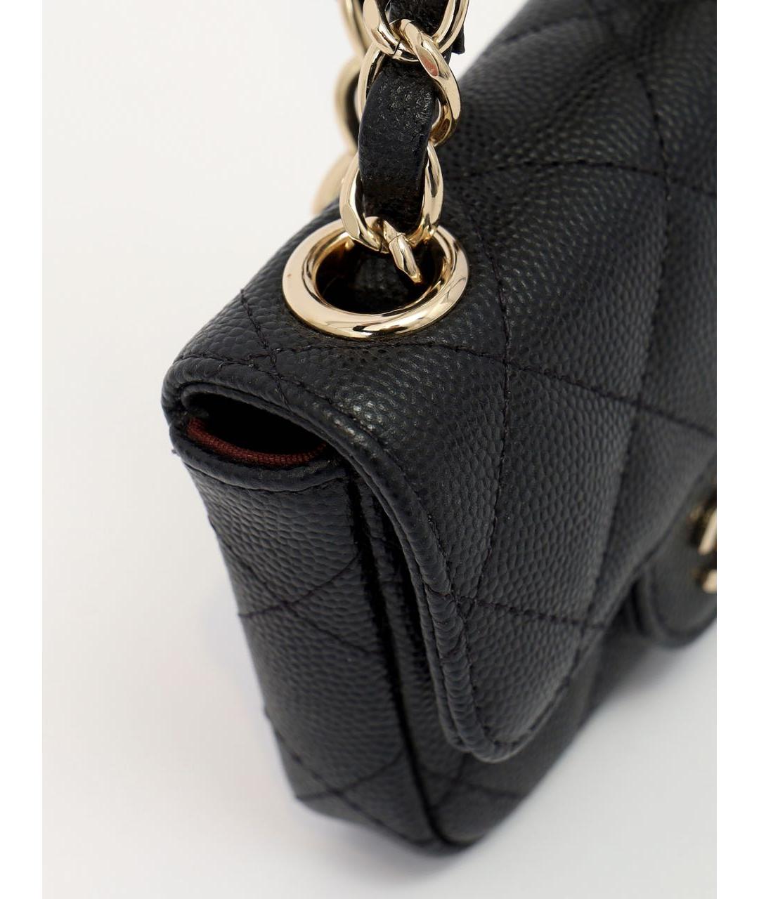 CHANEL Черная кожаная сумка через плечо, фото 7