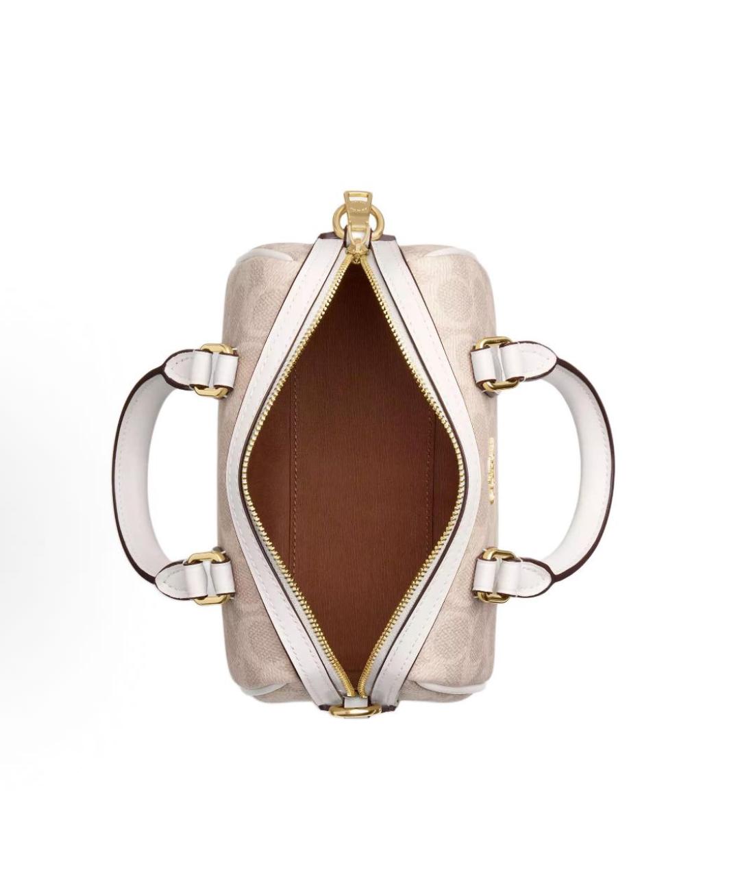 COACH Бежевая сумка с короткими ручками, фото 3