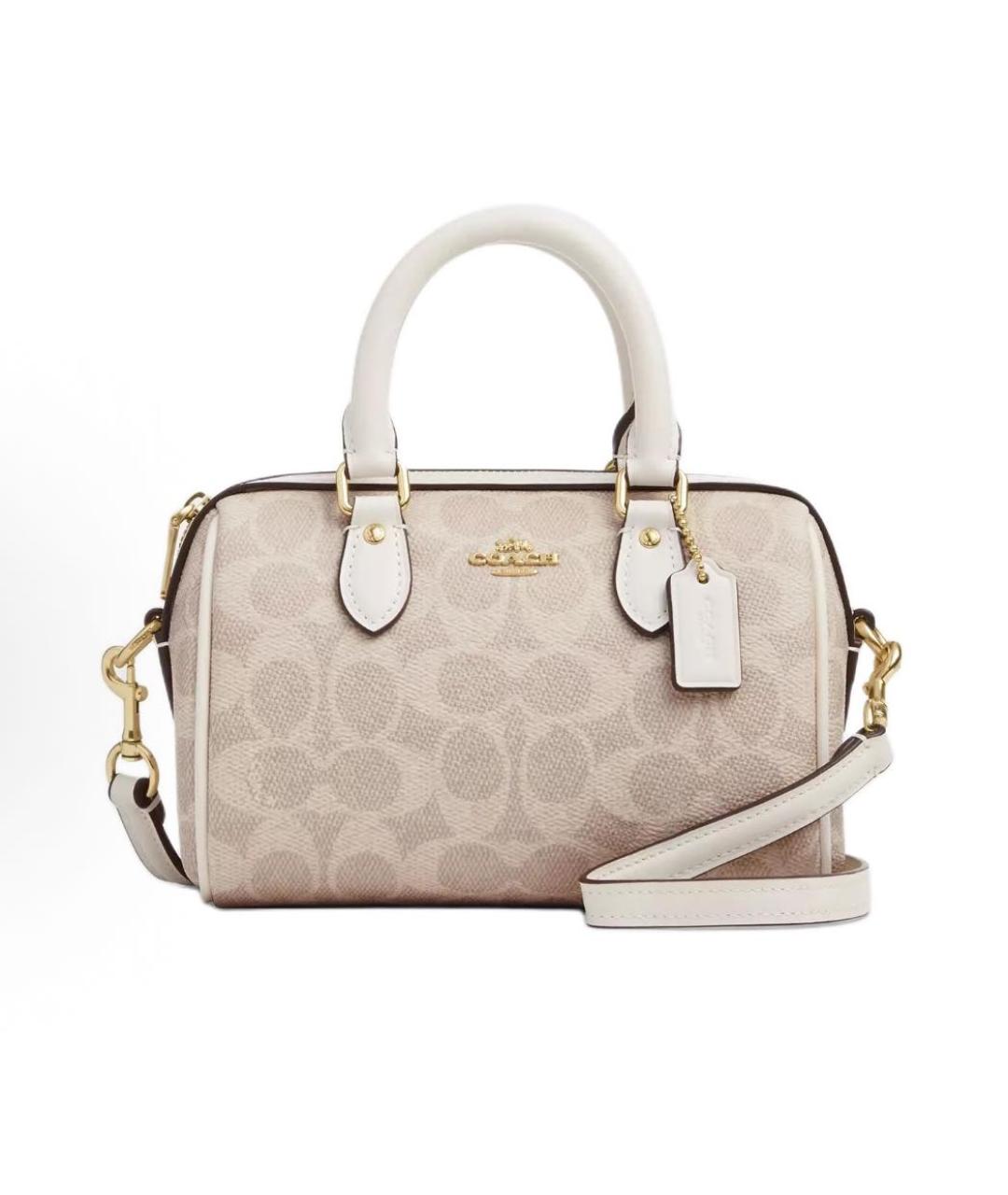 COACH Бежевая сумка с короткими ручками, фото 9