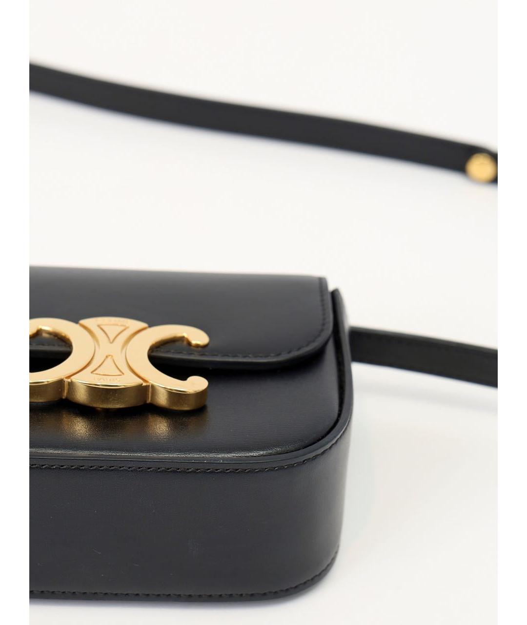 CELINE Черная кожаная сумка через плечо, фото 8