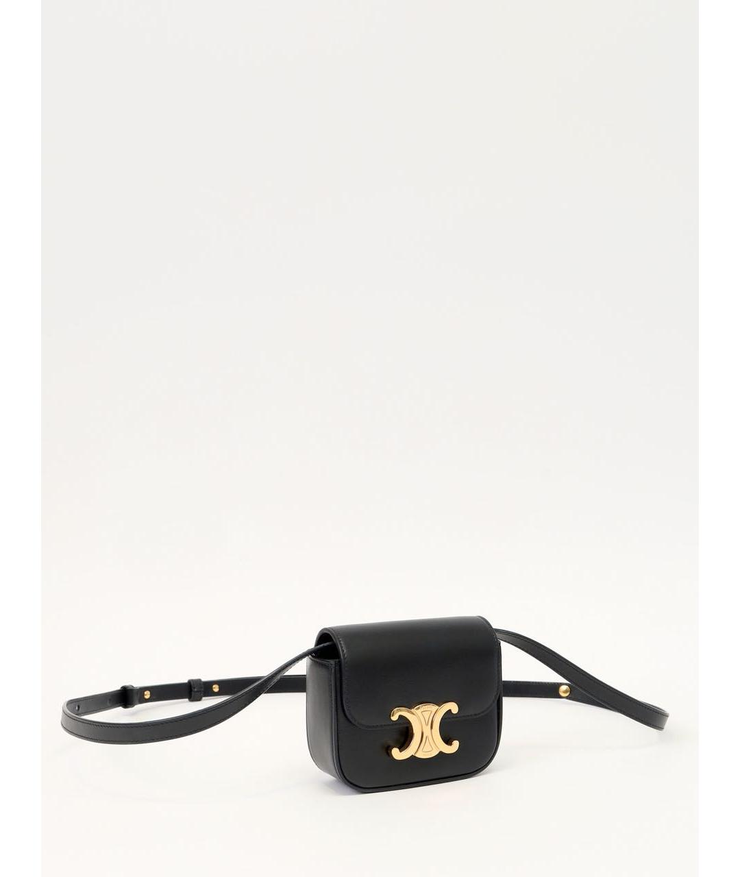 CELINE Черная кожаная сумка через плечо, фото 2