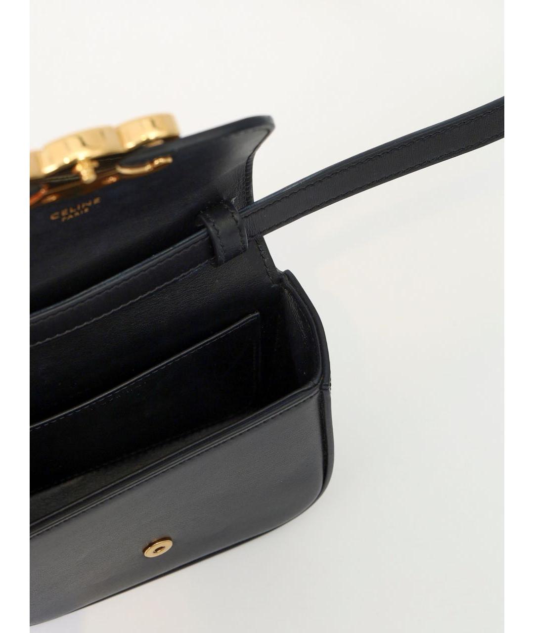 CELINE Черная кожаная сумка через плечо, фото 4