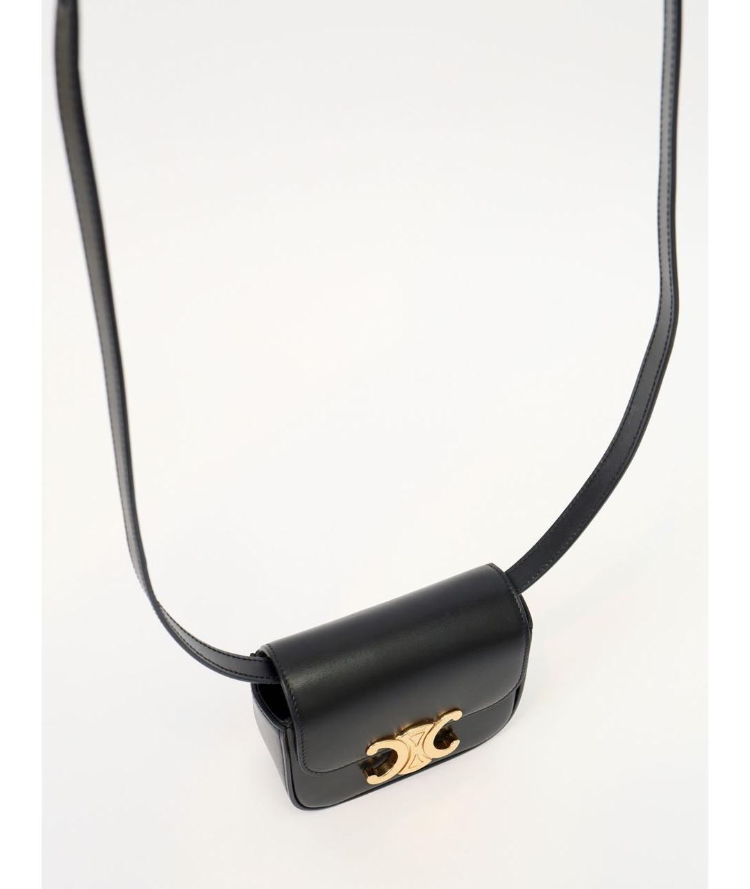 CELINE Черная кожаная сумка через плечо, фото 5