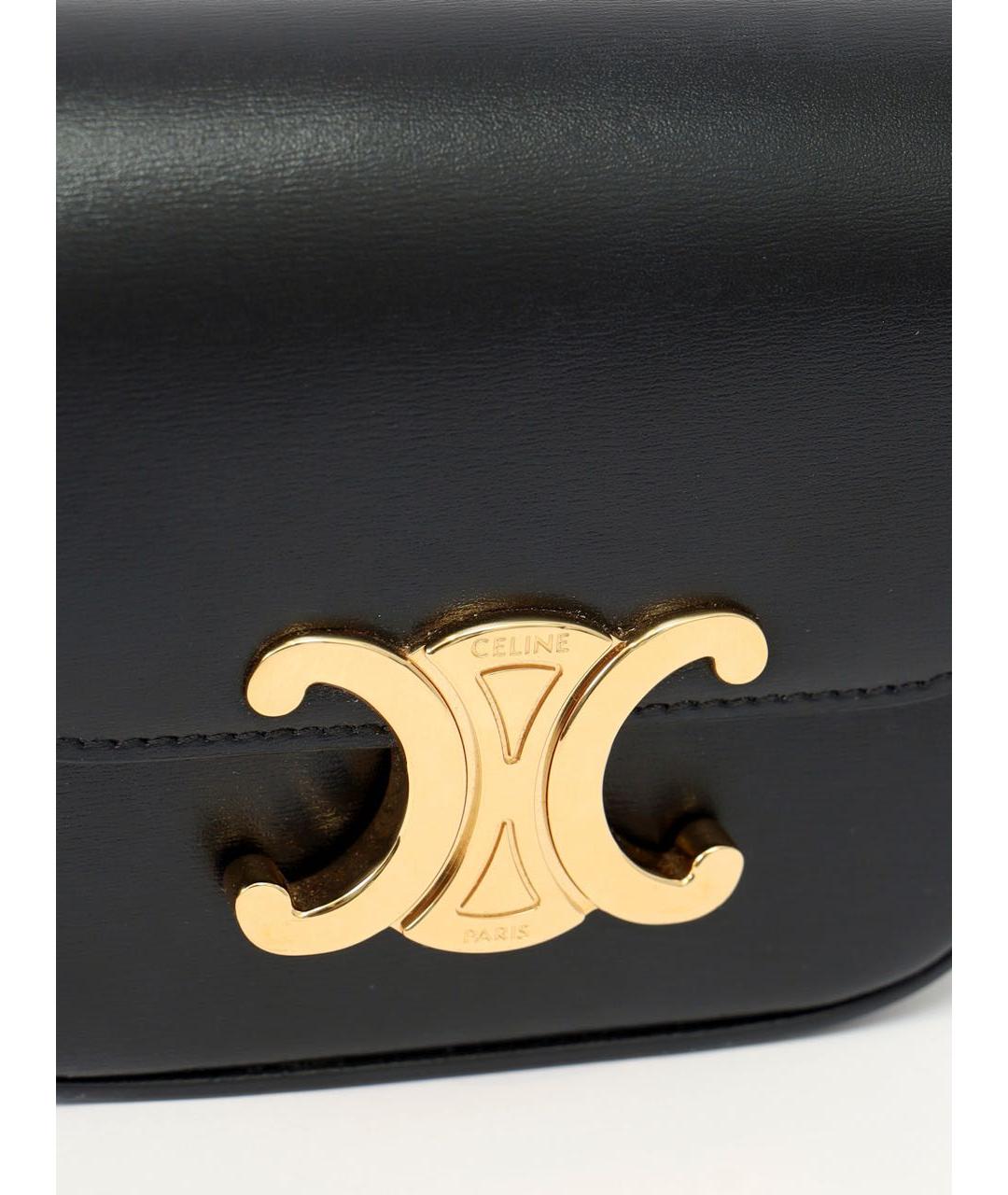 CELINE Черная кожаная сумка через плечо, фото 6