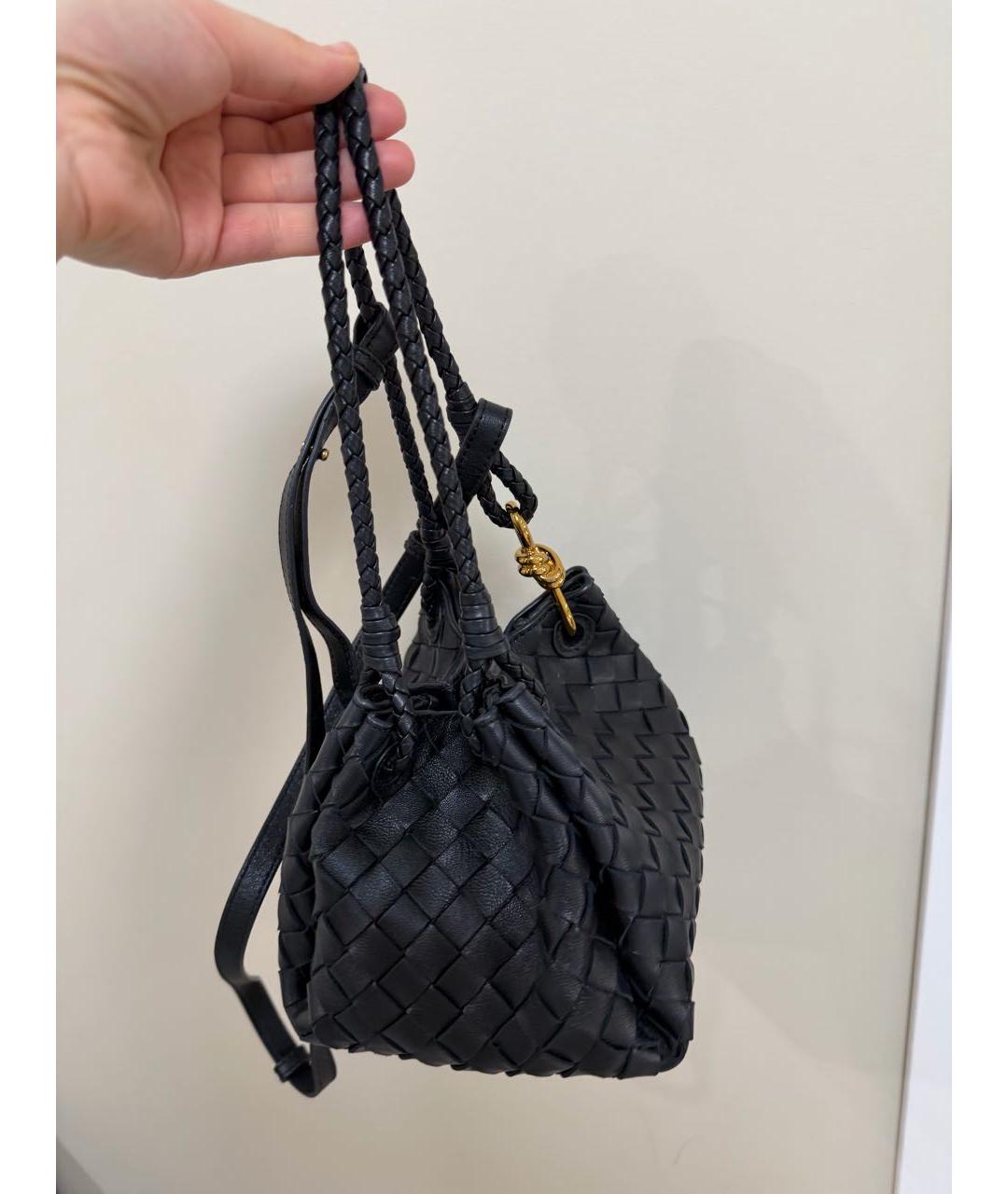 BOTTEGA VENETA Черная кожаная сумка с короткими ручками, фото 2