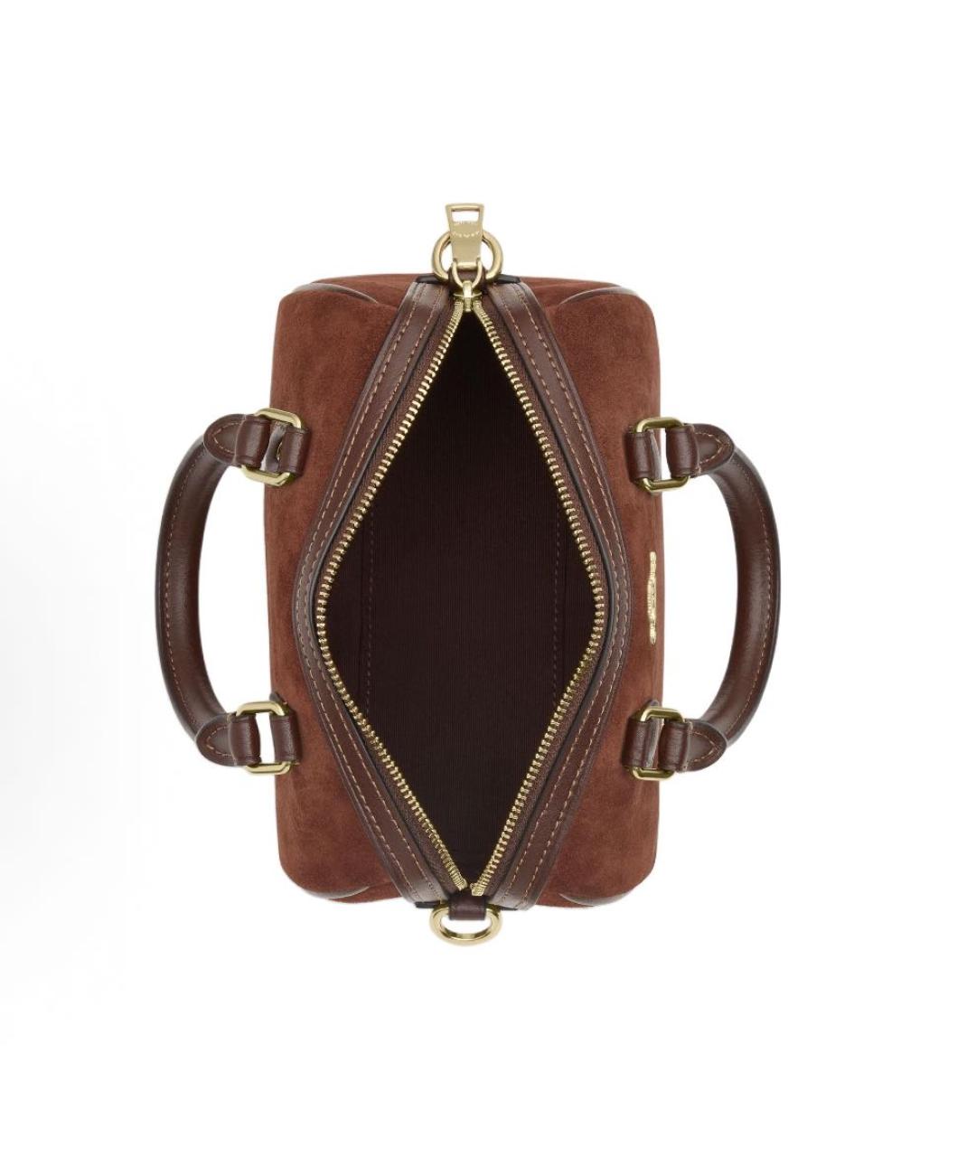 COACH Коричневая замшевая сумка с короткими ручками, фото 3