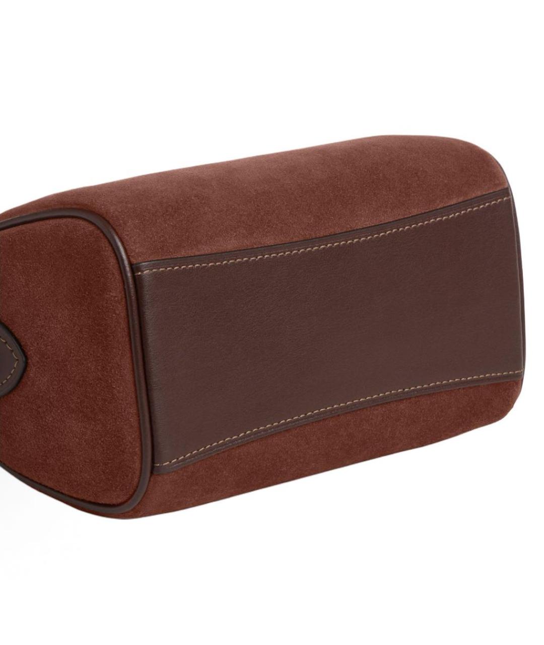 COACH Коричневая замшевая сумка с короткими ручками, фото 4