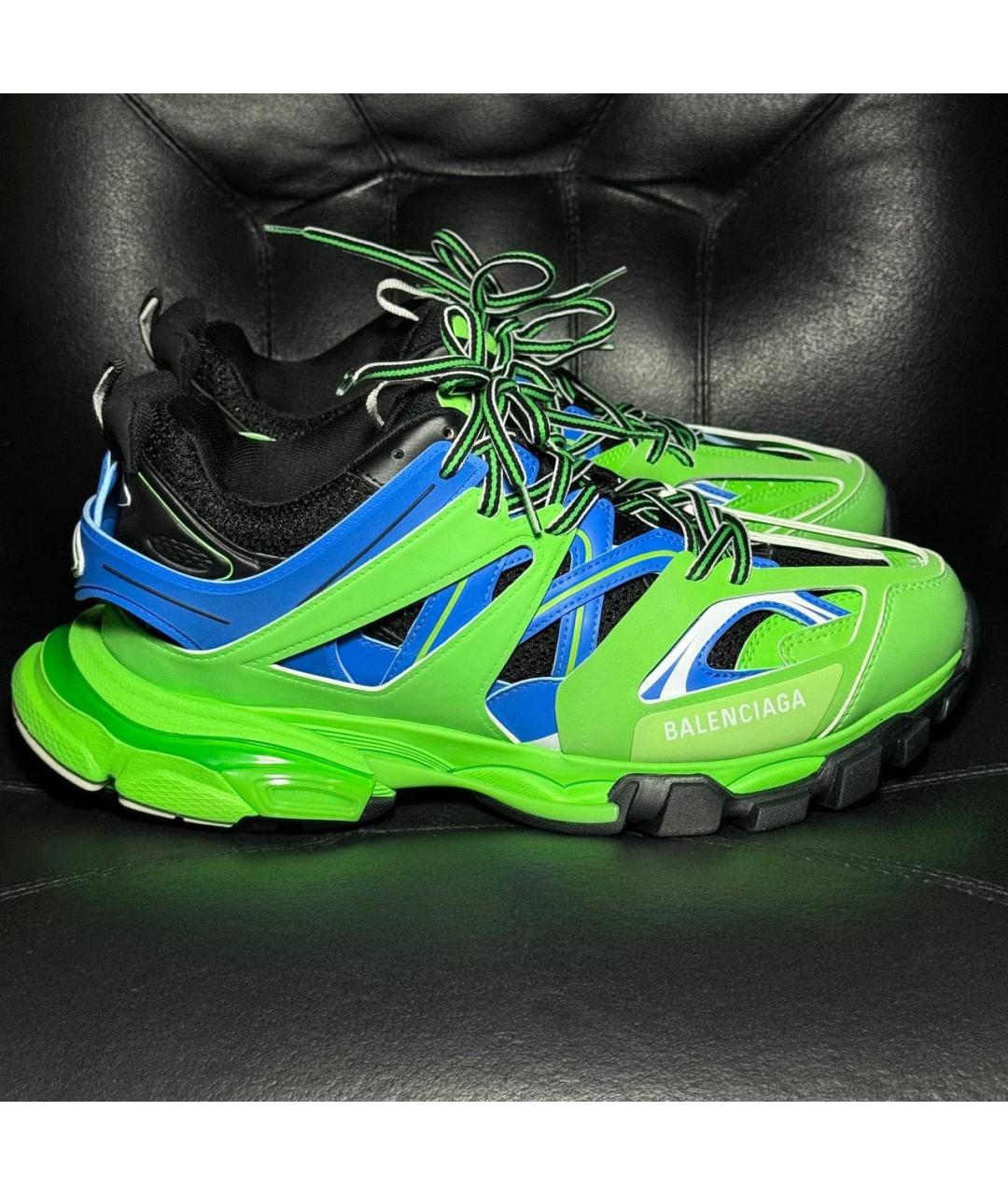BALENCIAGA Салатовые текстильные низкие кроссовки / кеды, фото 9