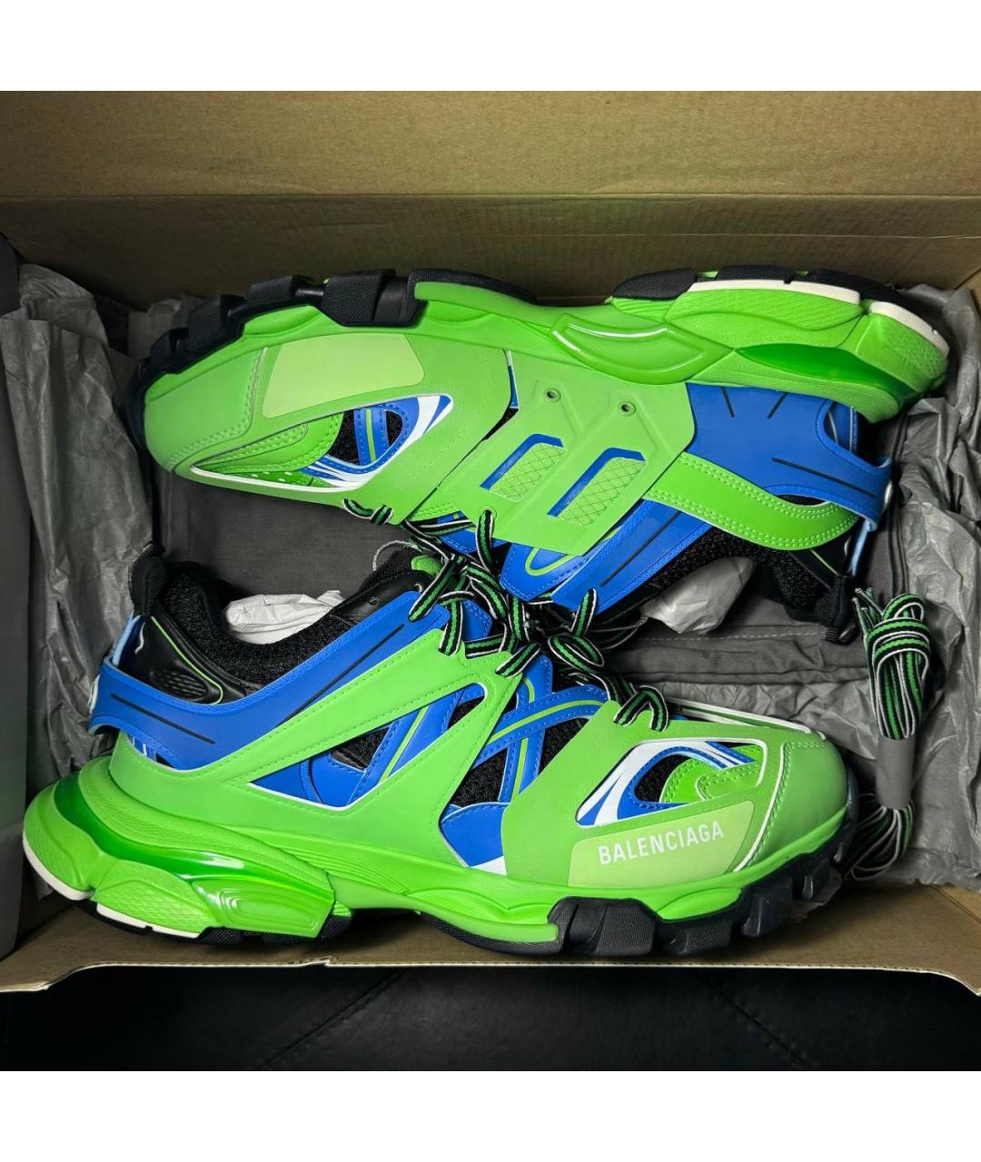 BALENCIAGA Салатовые текстильные низкие кроссовки / кеды, фото 7