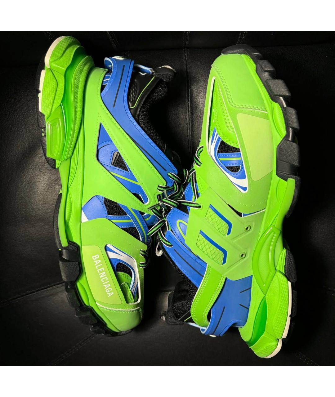 BALENCIAGA Салатовые текстильные низкие кроссовки / кеды, фото 4