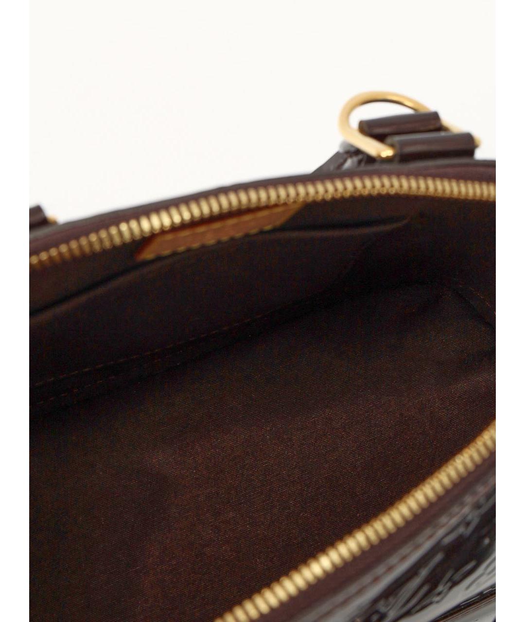 LOUIS VUITTON Бордовая кожаная сумка с короткими ручками, фото 4