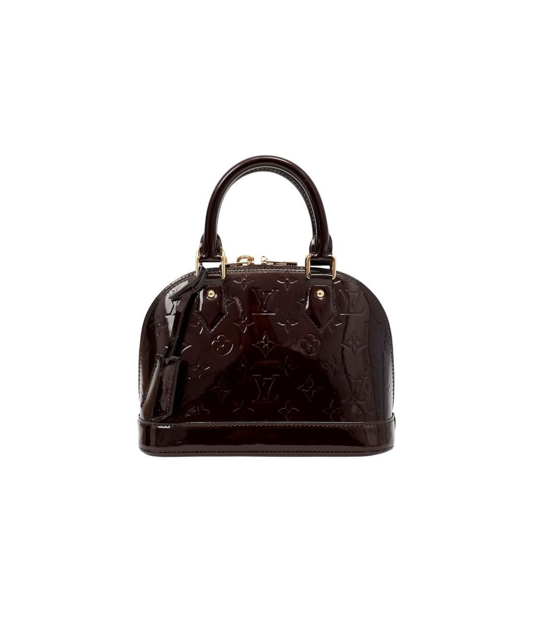 LOUIS VUITTON Бордовая кожаная сумка с короткими ручками, фото 9