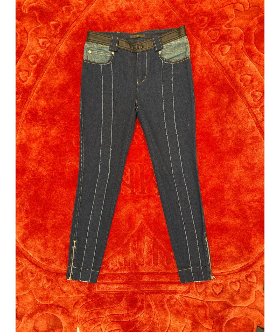 LOUIS VUITTON Темно-синие хлопко-эластановые джинсы слим, фото 8