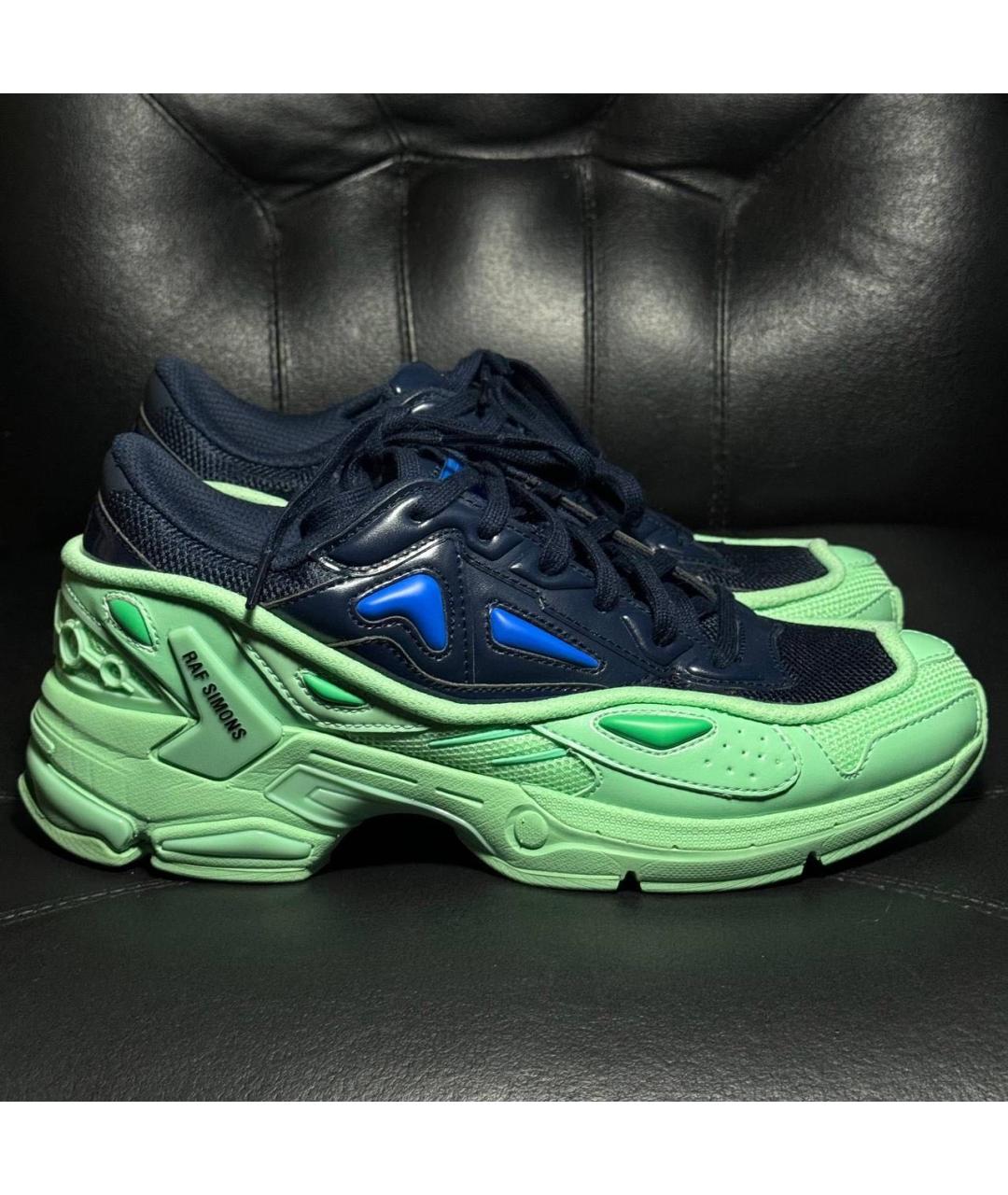 RAF SIMONS Зеленые текстильные низкие кроссовки / кеды, фото 9