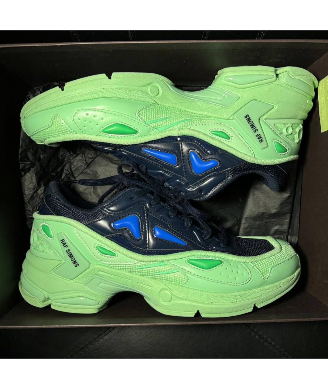 RAF SIMONS Зеленые текстильные низкие кроссовки / кеды, фото 7