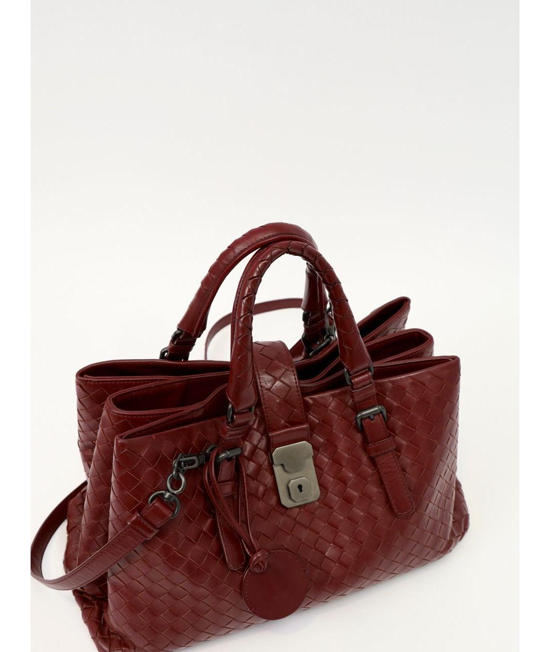 BOTTEGA VENETA Бордовая кожаная сумка с короткими ручками, фото 5
