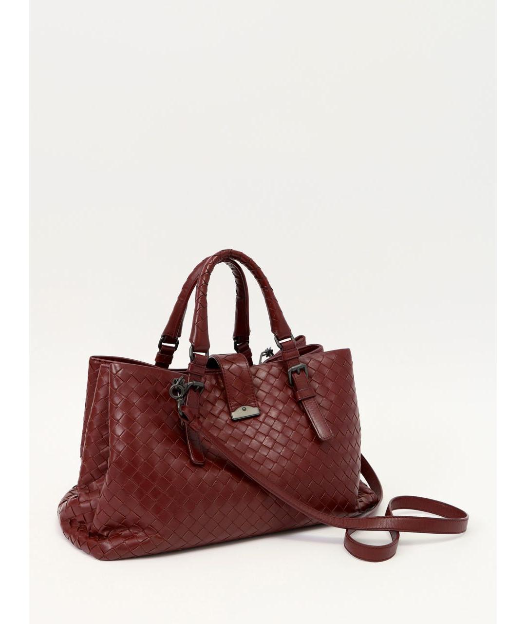BOTTEGA VENETA Бордовая кожаная сумка с короткими ручками, фото 3