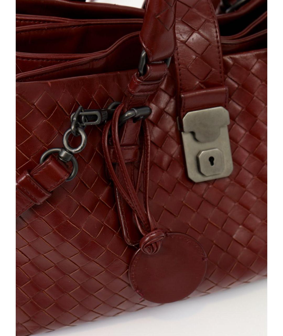 BOTTEGA VENETA Бордовая кожаная сумка с короткими ручками, фото 7