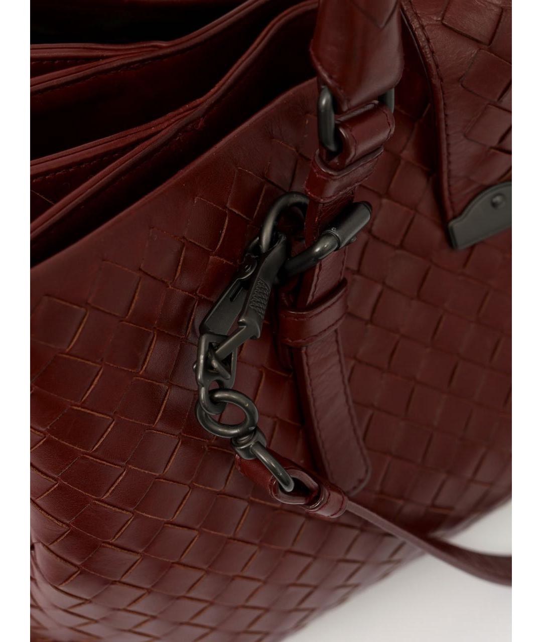 BOTTEGA VENETA Бордовая кожаная сумка с короткими ручками, фото 8